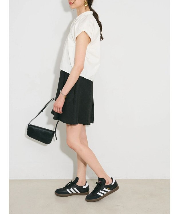 Green Parks タック入りジャガードキュロットパンツ Black