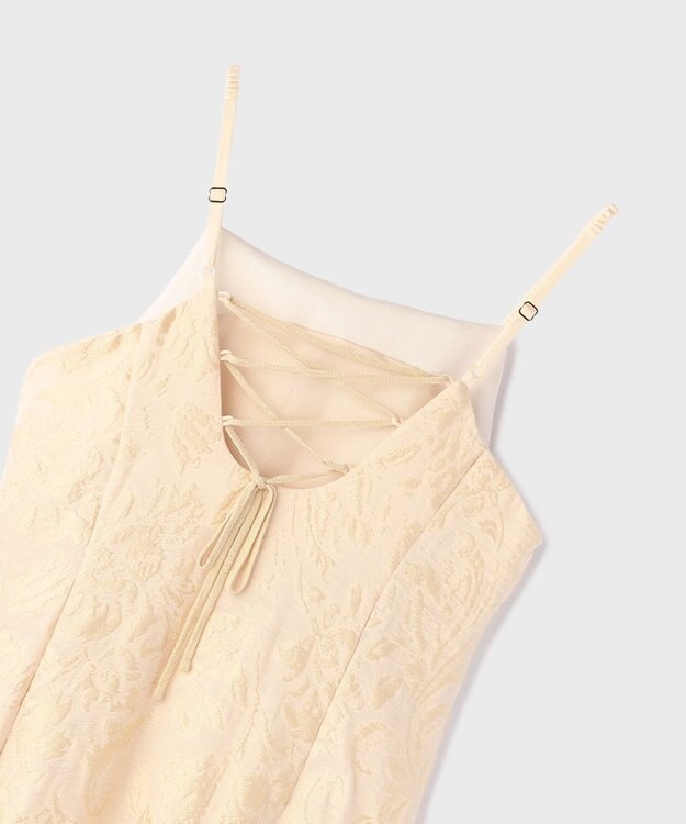 GRACE CONTINENTAL リーフジャガードキャミワンピース ベージュ