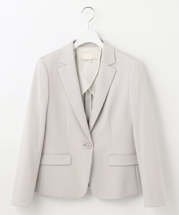自由区 【好評につき追加生産/洗える】WASHABLEPONTE テーラードジャケット ライトグレー系