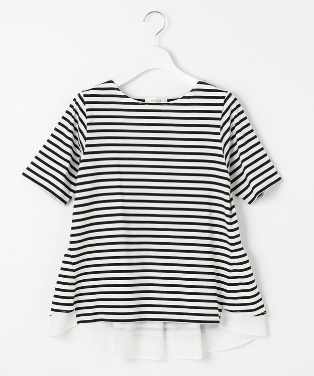 Feroux 【UVケア】バックペプラムチュニック Tシャツ ホワイト系1