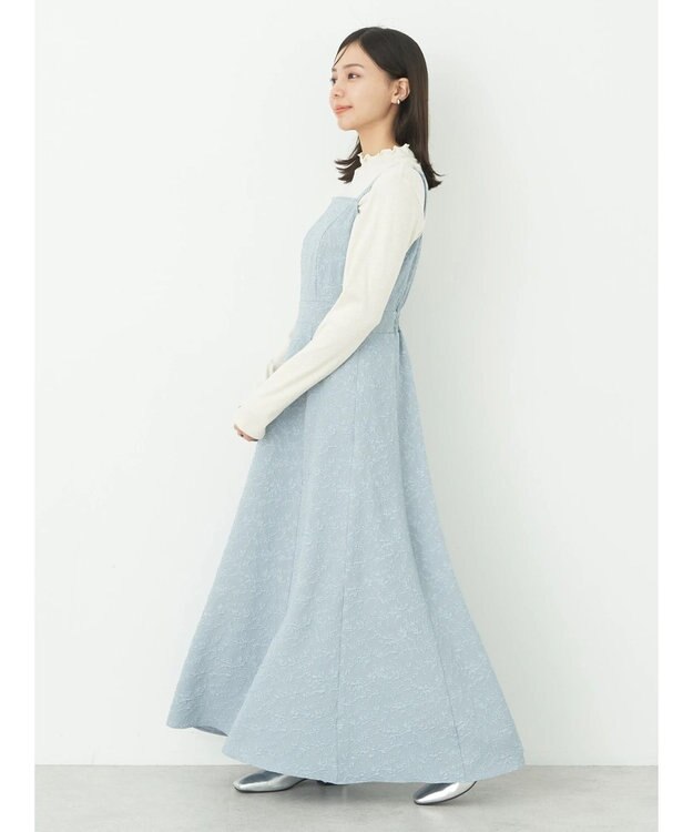 earth music&ecology ＳＥＴ２点ジャガードボレロ＋ワンピース Grayish Blue