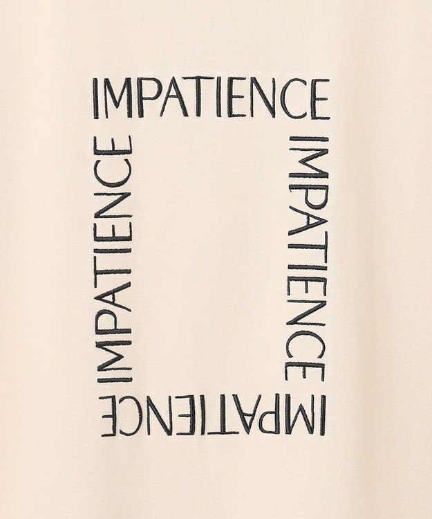 UNFILO BEAUTY FORM ロゴ刺繍フレンチスリーブTシャツ グレージュ[背面ロゴ]