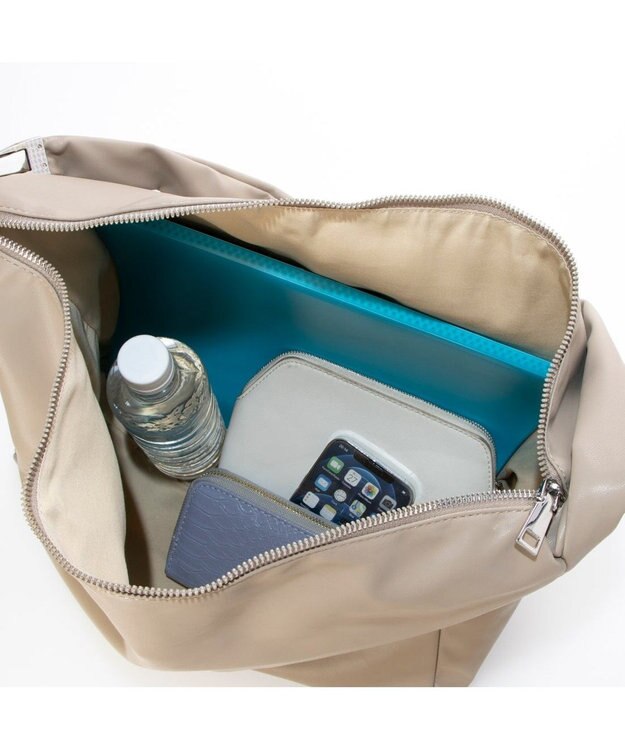 UNBILLION カシュカシュ cachecache / ソフト合皮スクエアホーボーショルダーバッグ アイボリー