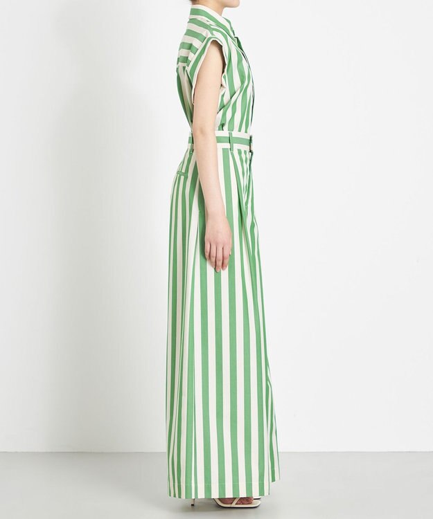 NAVE 【Nave 　洗える】ワイドストライプ ブラウス ライトグリーン系1