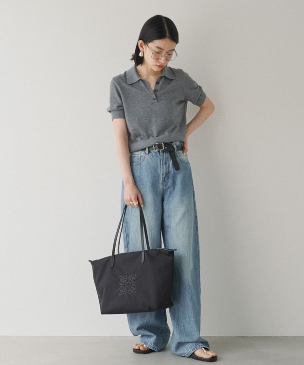 russet ＜390g/撥水性あり＞天ファスナー付きコーデュラナイロントートバッグ(CE-1560) Black