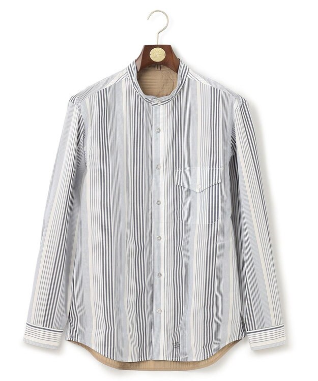 J.PRESS MEN バンドカラーリバーシブル シャツブルゾン ブルー系1