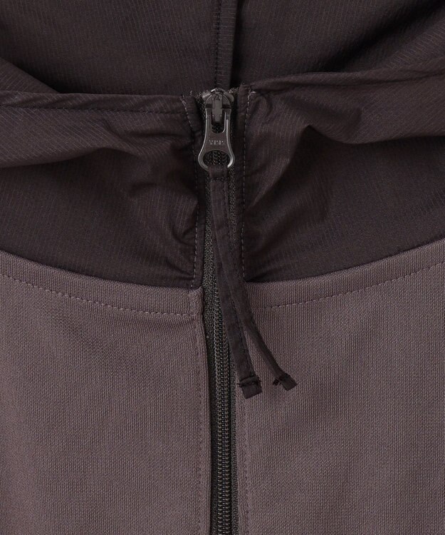 UNFILO 【ZIP!放映】 ラッシュガード ペプラムフーディ チャコール