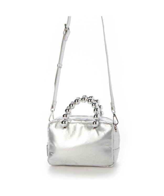 UNBILLION カカトゥ kakatoo / メタルビーズハンドル2wayスクエアバッグ シルバー