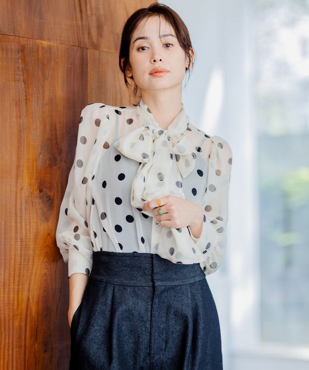 組曲 S 【組曲×setsuko sagittaire】シフォンプリント2WAYブラウス アイボリー系5