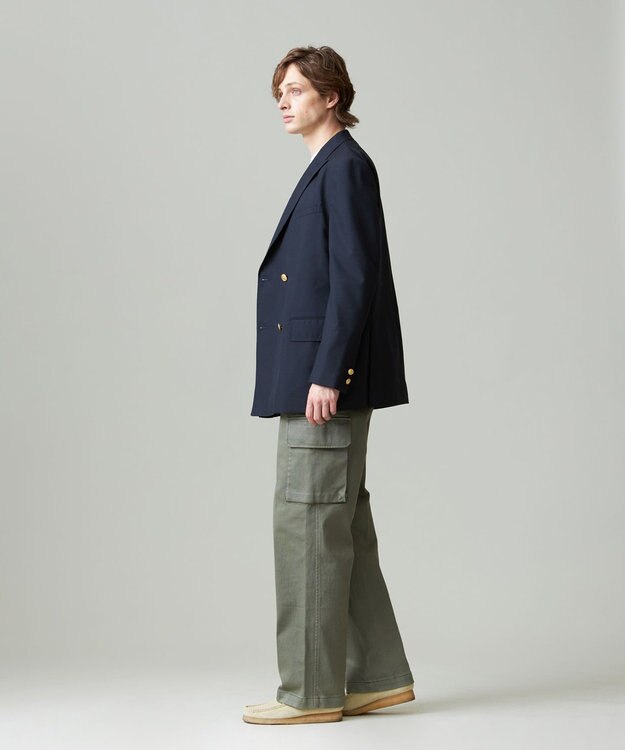 J.PRESS MEN コットンピケストレッチ カーゴパンツ カーキ系