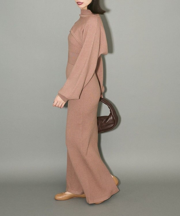Green Parks ボレロ付ニットワンピース Brown