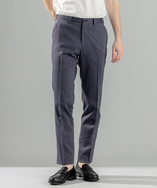 JOSEPH HOMME 新素材【洗える/ストレッチ】ピンヘッドリネンストレッチ　テーパードパンツ / CITY ネイビー系