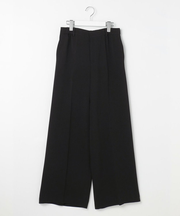 自由区 L 【19号サイズまで展開・カタログ掲載】トリアセダブルクロスワイドストレート パンツ ブラック