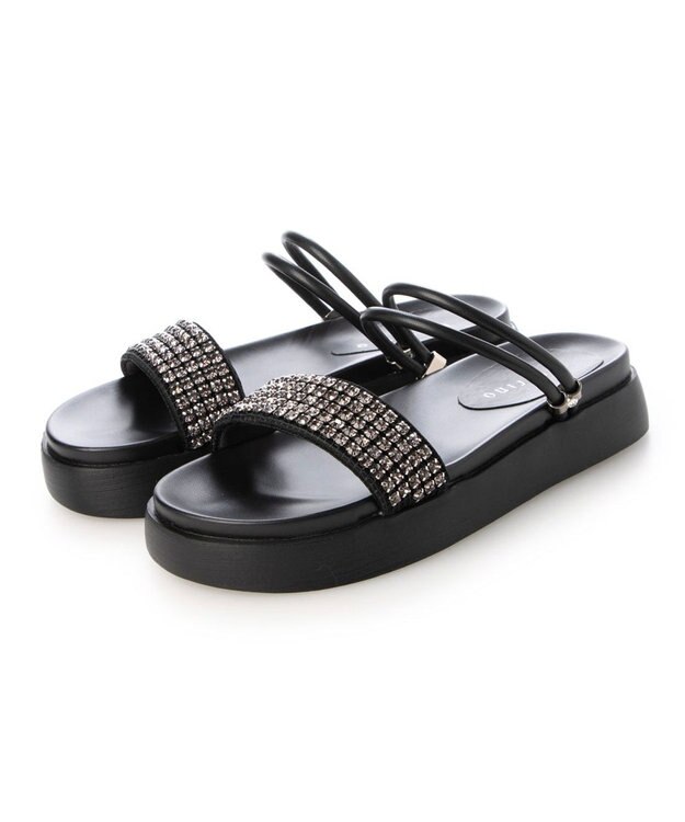 MODE ET JACOMO <carino>２WAYビジューサンダル ブラック