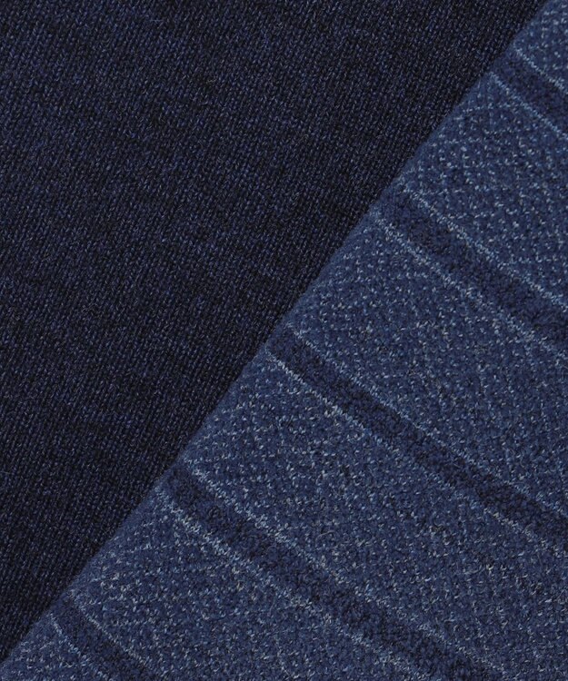 JOSEPH ABBOUD 【洗える/ソフトな肌触り/軽い】シェニールヤーンジャカードニット ベスト ダルブルー系