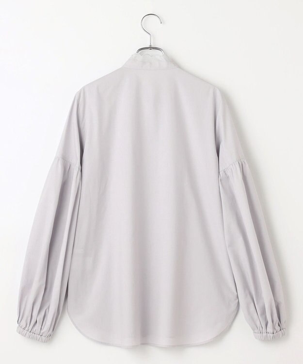 #Newans 【洗える】シアースカラップデザインブラウス ライトグレー