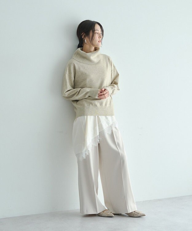 YECCA VECCA レースサテンキャミチュニック Ivory