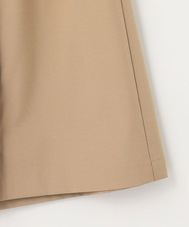 組曲 【ベルト付】リネン混オックスストレッチ キュロットパンツ ベージュ系