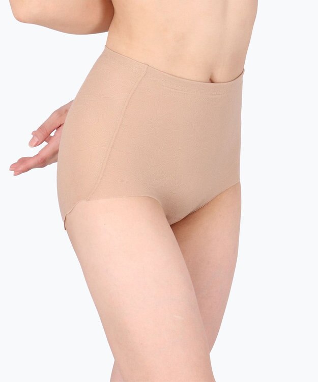 Wing 補整ショーツ ほどよいおなか押さえ まるみのあるヒップライン ここちよいフィット感 【Pパンツ レースシェイプショーツ】 はきこみ丈ふかめ KJ4250 ウイング／ワコール シナモンブラウン