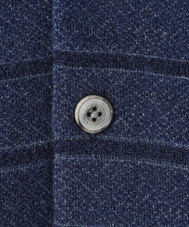 JOSEPH ABBOUD 【洗える/ソフトな肌触り/軽い】シェニールヤーンジャカードニット ベスト ダルブルー系