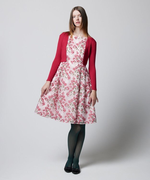 TOCCA SILK RIB BOLERO ボレロ レッド系