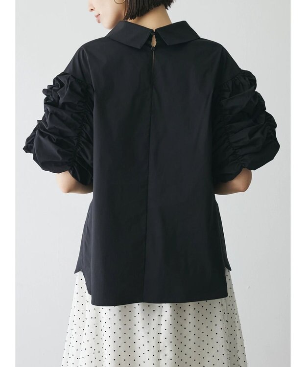 Green Parks AnriettMusee ギャザースリーブブラウス Black