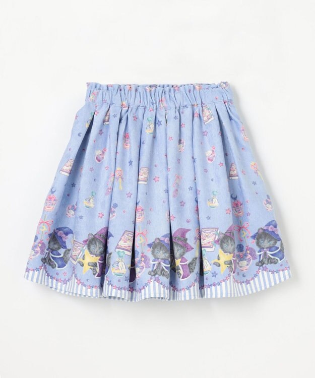 ANY KIDS マジカルキャットフレアスカート サックスブルー