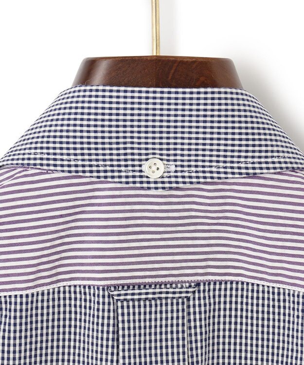 J.PRESS MEN 【クールマックス】クレイジーパターン サッカーシャツ/B.D. ネイビー系9