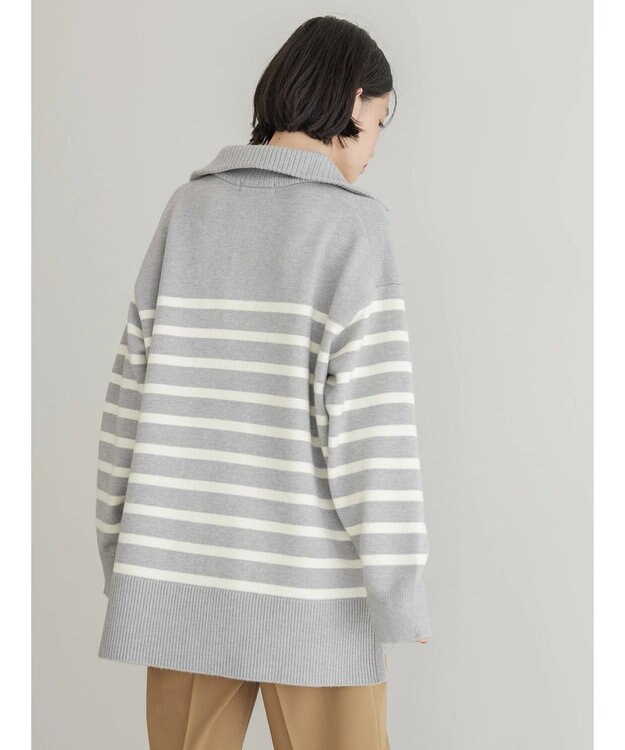 AMERICAN HOLIC バイパチ衿付きニットチュニック Light Gray Mixture