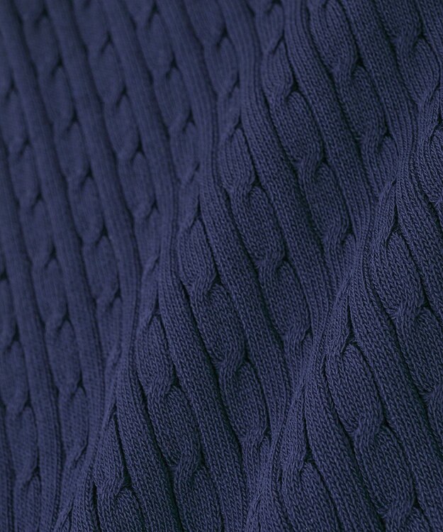 Green Parks 裾ラインケーブルニットベスト Navy
