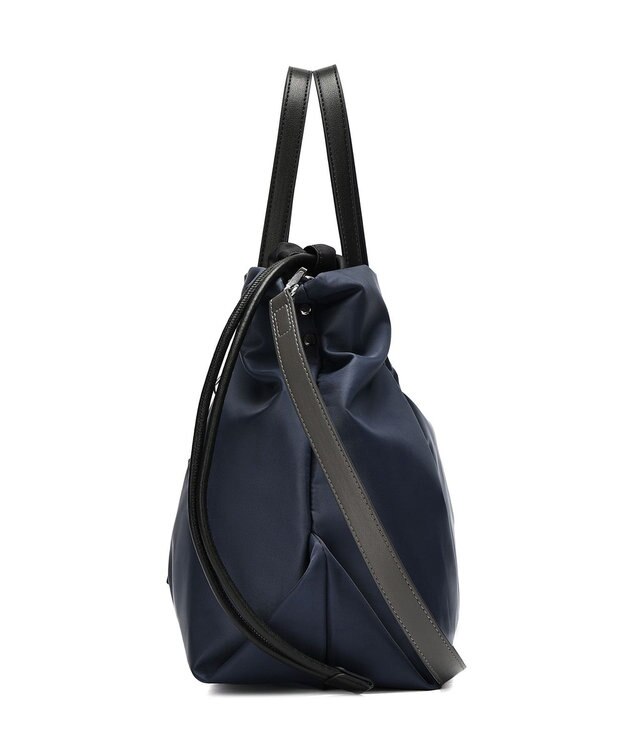 style code 【PADMA/パドマ】カードケース付　ナイロン巾着トートバッグ ネイビー