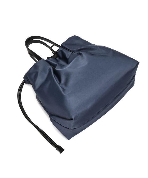 style code 【PADMA/パドマ】カードケース付　ナイロン巾着トートバッグ ネイビー