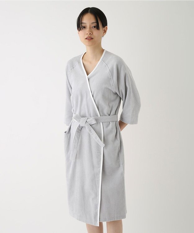 UCHINO エアリータッチ ラグランレディスローブ ライトグレー