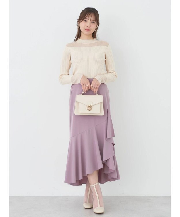 earth music&ecology 部分シアーニットプルオーバー Pink Beige