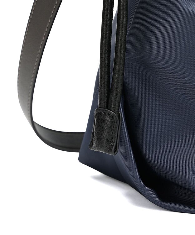 style code 【PADMA/パドマ】カードケース付　ナイロン巾着トートバッグ ネイビー