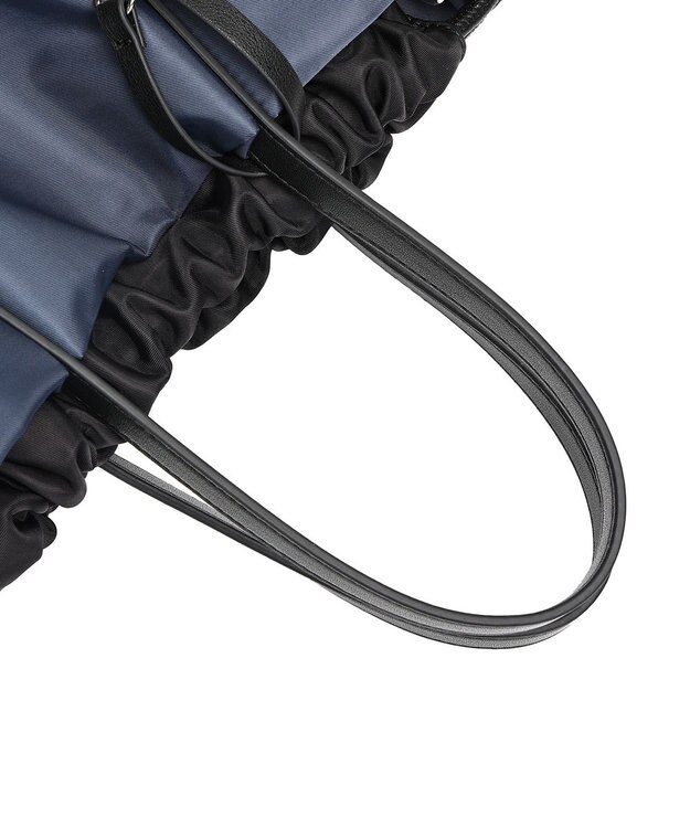 style code 【PADMA/パドマ】カードケース付　ナイロン巾着トートバッグ ネイビー