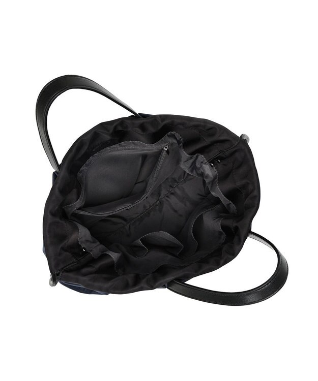 style code 【PADMA/パドマ】カードケース付　ナイロン巾着トートバッグ ネイビー