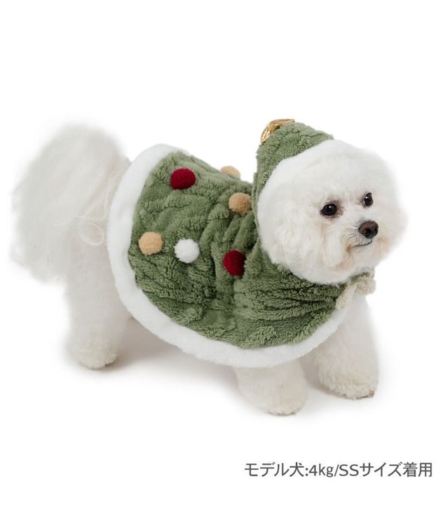 PET PARADISE ペットパラダイス ツリー ポンチョ 小型犬 グリーン