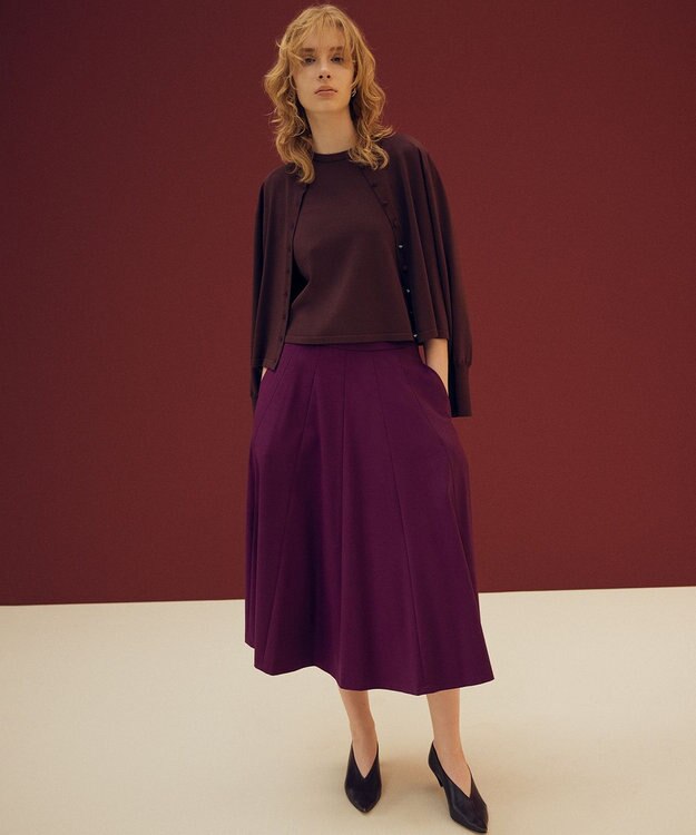 組曲 クルミボタン5分袖ニット ブラウン系