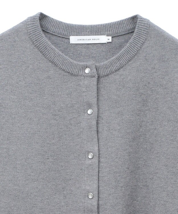 AMERICAN HOLIC バイパチクルーネックニットカーディガン Gray Mixture