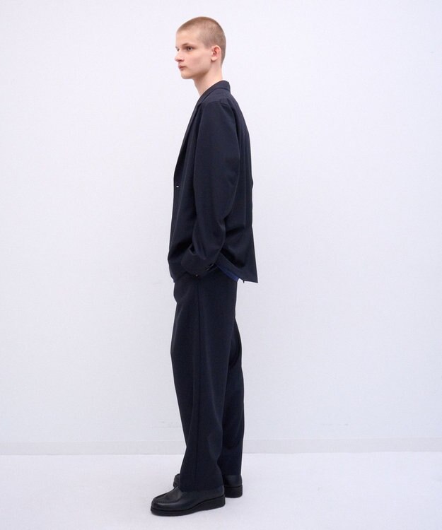 ATON 【26FW】WOOL TROPICAL | ルーズフィットパンツ - UNISEX NAVY