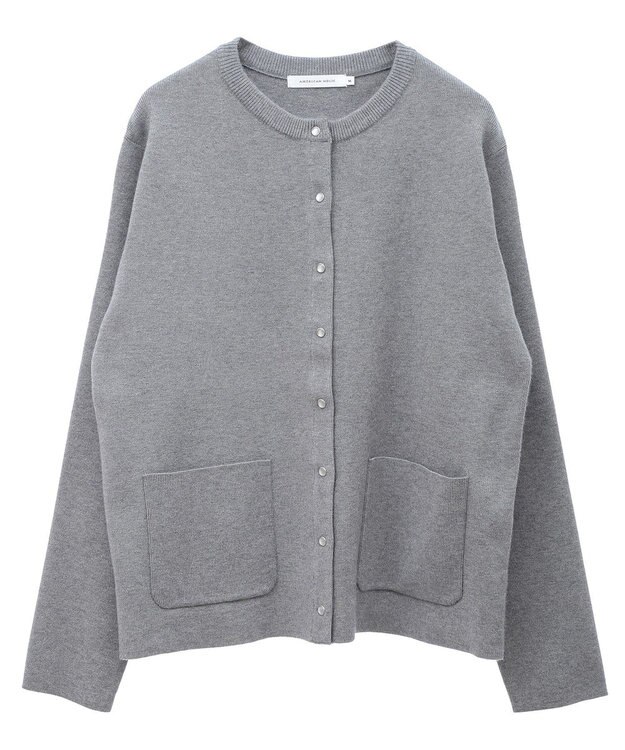 AMERICAN HOLIC バイパチクルーネックニットカーディガン Gray Mixture