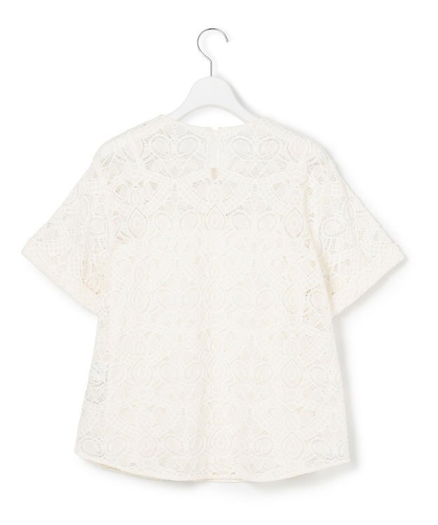 23区 【洗える】レース ブラウス ホワイト系