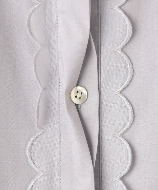 #Newans 【洗える】シアースカラップデザインブラウス ライトグレー