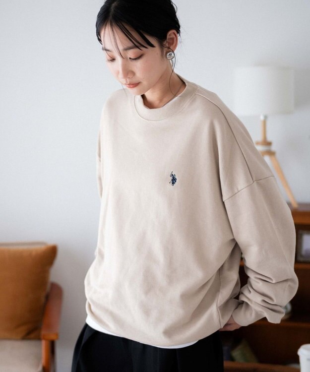 WEGO U.S. POLO ASSN.|別注ワンポイントスウェットプルオーバー ライトベージュ