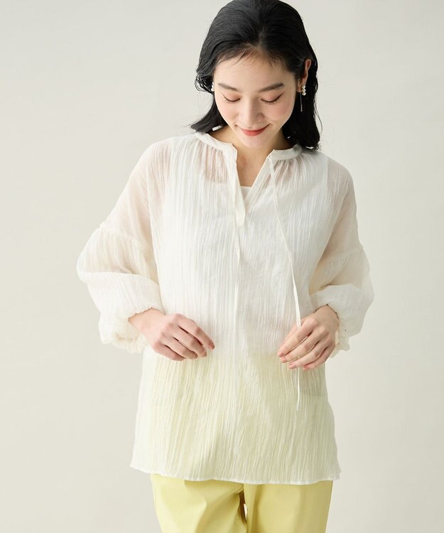 ANY L バルーンスリーブスキッパーブラウス エクリュ