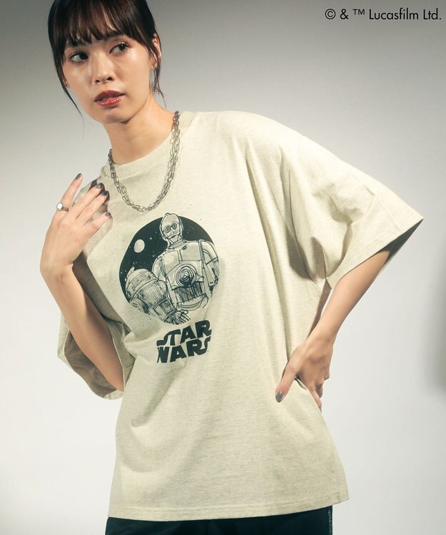 Green Parks ＳＴＡＲ　ＷＡＲＳ／グラフィック半袖ＢＩＧＴＥＥ Oatmeal
