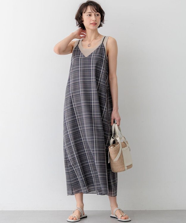 23区 コットンリブ タンクトップ ベージュ系