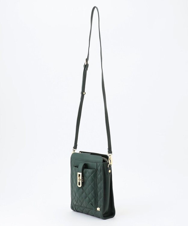LA BAGAGERIE シープキルトWストラップスクエアショルダー グリーン