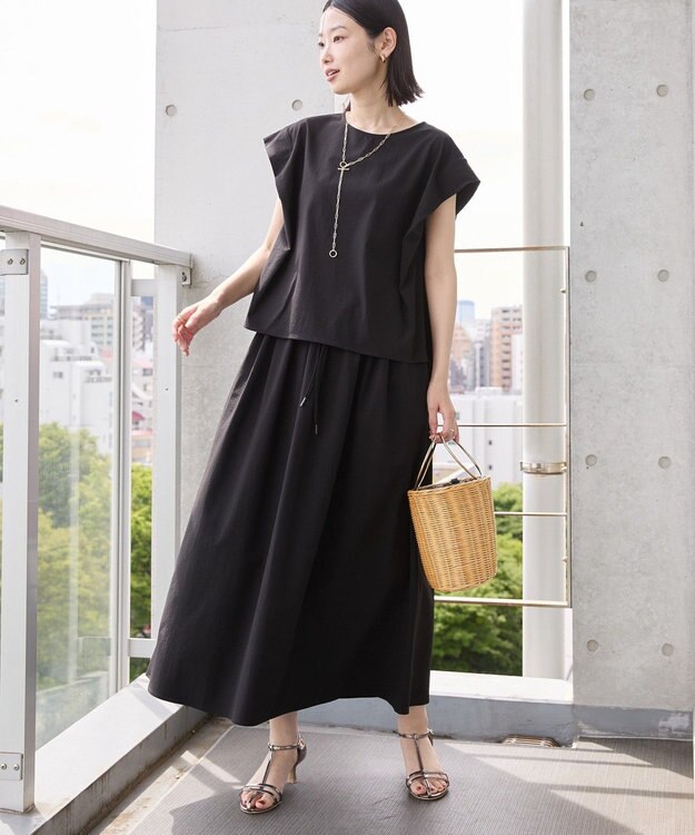 AMERICAN HOLIC 【多機能】タックトップス＋ギャザースカート Black